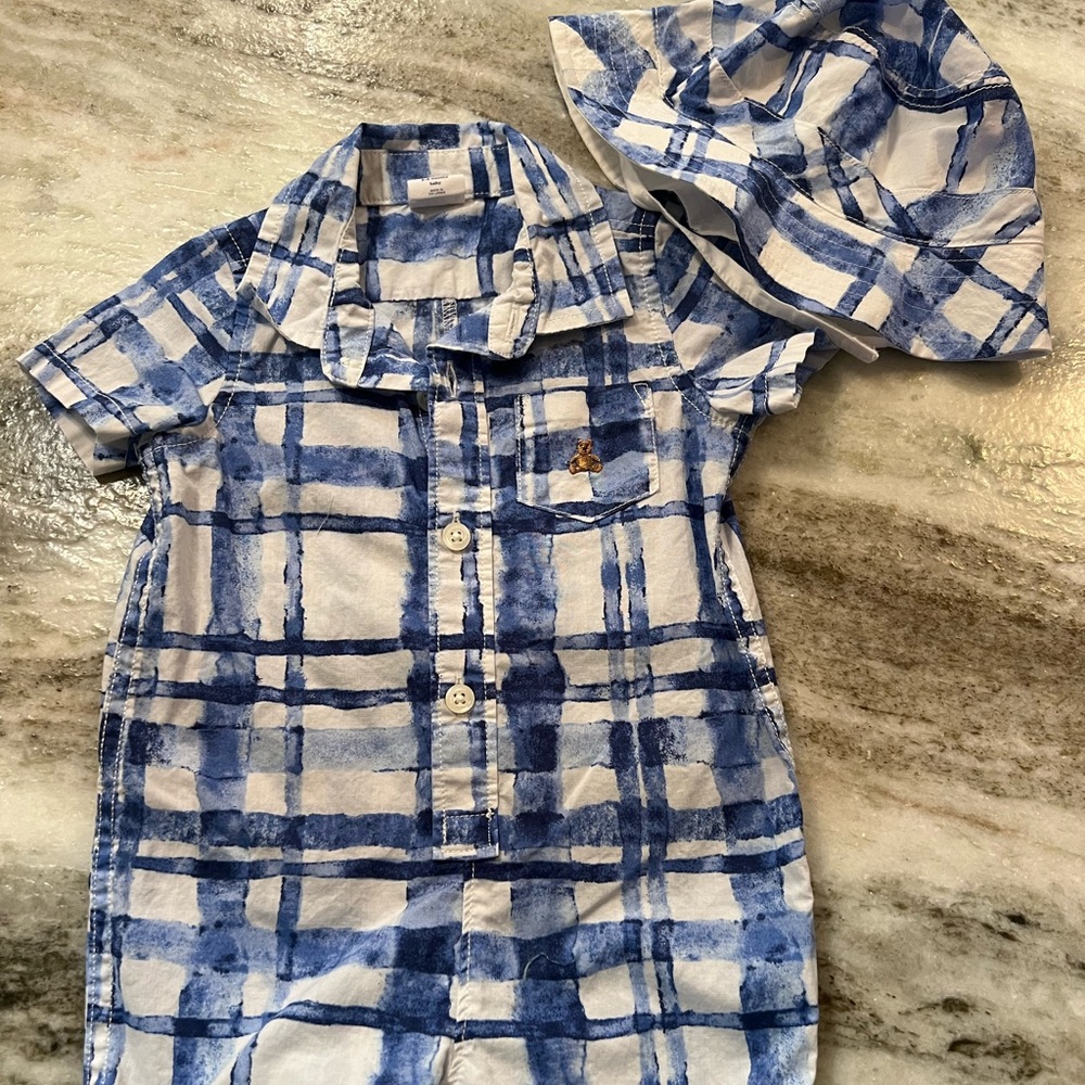 Baby GAP one piece and hat. Washed, but never worn.